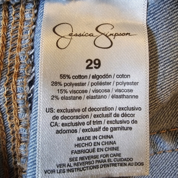 Jessica Simpson Nika Best Friend Bejeweled Light Wash Ankle Jeans Size 29 - Picture 9 of 16